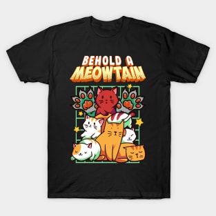 Cute & Funny Behold A Meowtain Cat Mountain Kitty T-Shirt